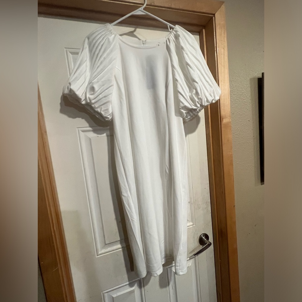 Nina Leonard Puff Sleeve Dress - Picture 1 of 6